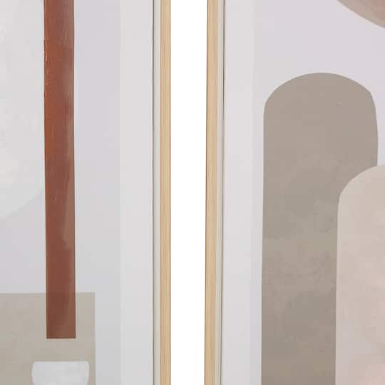Pink Mid-Century Modern Abstract Framed Wall Art Set